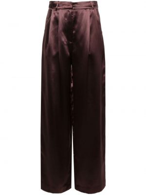 Pantaloni de mătase Loulou Studio violet