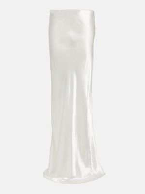 Saténové dlouhá sukně Ann Demeulemeester bílé