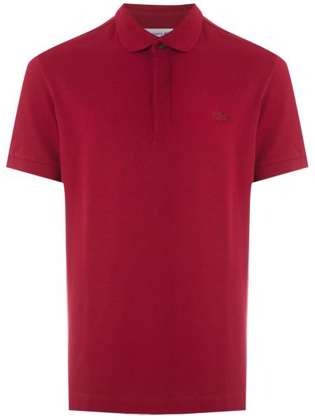 Памучна риза Lacoste червено