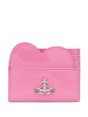 Kožená peňaženka so srdiečkami Vivienne Westwood ružová