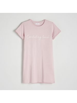 Bavlněná noční košilka Reserved růžová