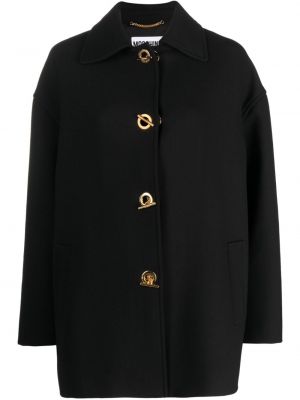 Vlněný kabát Moschino černý