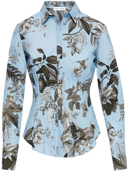 Plisirana srajca s cvetličnim vzorcem s potiskom Oscar De La Renta