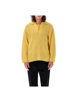 Żółty dzianinowy pulower Bode