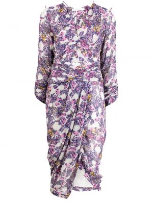 Коктейлна рокля на цветя с принт Iro виолетово