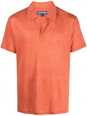 Lininis polo marškinėliai Vilebrequin oranžinė