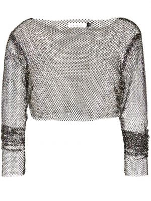 Krystaller mesh crop top New Arrivals svart