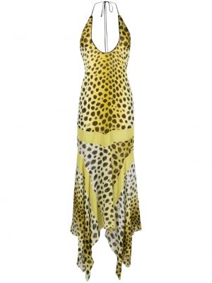 Leopardí večerní šaty s potiskem The Attico