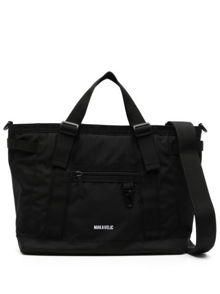 Τσάντα shopper με σχέδιο Makavelic μαύρο