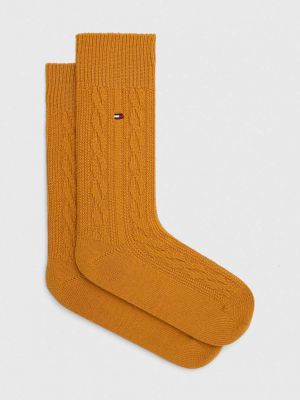 Вълнени чорапи Tommy Hilfiger жълто