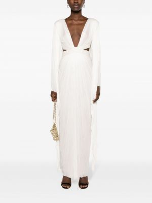 Sukienka koktajlowa plisowana drapowana Maria Lucia Hohan biała