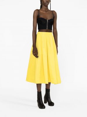 Plisované midi sukně Alexander Mcqueen žluté