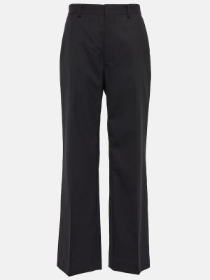 Vlněné rovné kalhoty s vysokým pasem Junya Watanabe černé