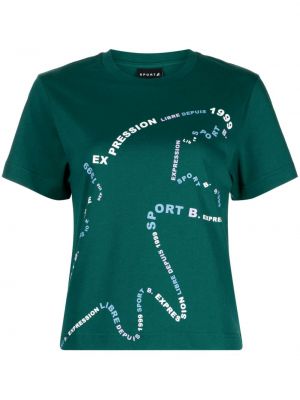 T-shirt di cotone con stampa Sport B. By Agnès B. verde