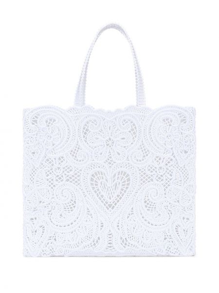 Bolsa de hombro de encaje Dolce & Gabbana blanco
