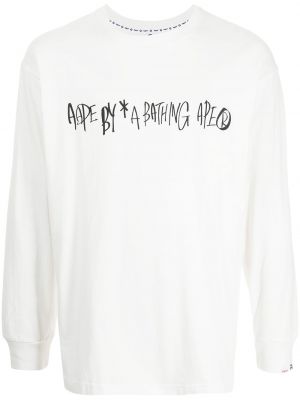 Trykt bomull sweatshirt Aape By *a Bathing Ape® hvit