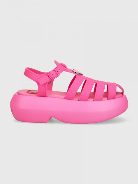 Sandale s platformom Love Moschino ružičasta