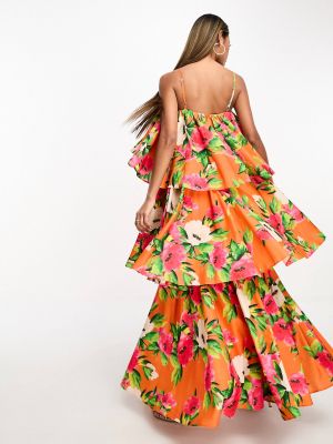 Платье с принтом Forever Unique оранжевое