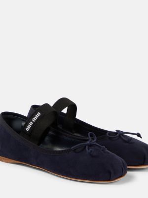 Szarvasbőr balerina cipők Miu Miu kék