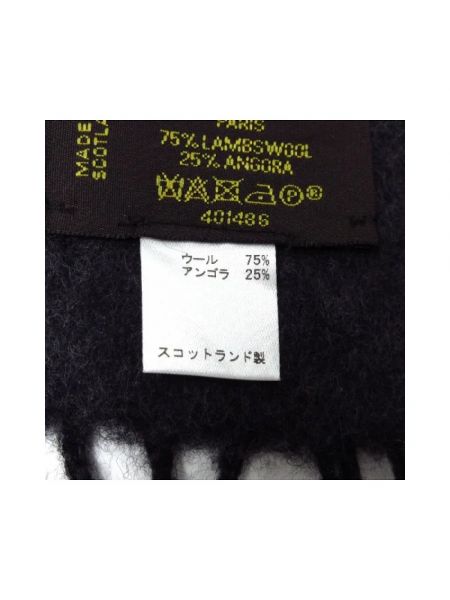 Bufanda de lana retro Louis Vuitton Vintage negro