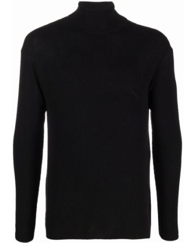 Jersey de cuello vuelto de tela jersey Lemaire negro