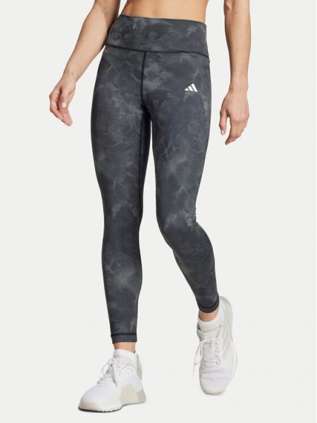 Virágos slim fit leggings Adidas szürke