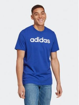 Džerzej priliehavé tričko s výšivkou Adidas modrá