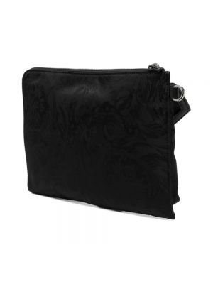 Bolso clutch de nailon Versace negro