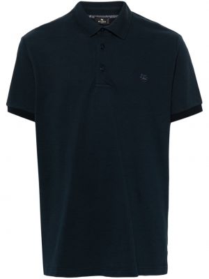 Siuvinėtas polo marškinėliai Etro mėlyna