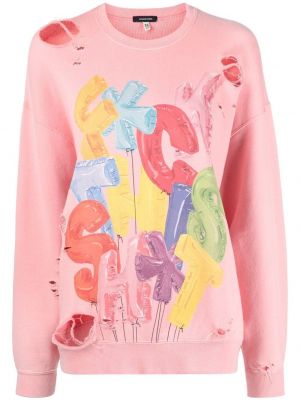 Distressed sweatshirt aus baumwoll R13 pink