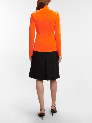 Samta džemperis ar augstu apkakli Victoria Beckham oranžs