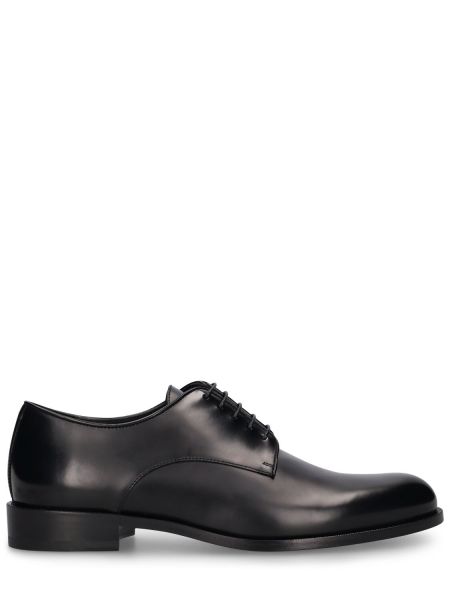 Kožne cipele s vezicama s čipkom Giorgio Armani crna