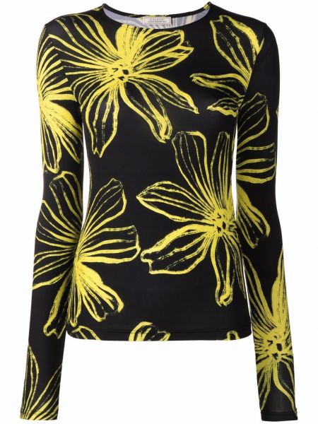 Trykt floral lang topp Nina Ricci svart