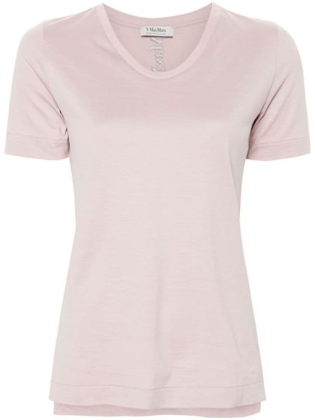 Bavlnené tričko s výšivkou 's Max Mara ružová
