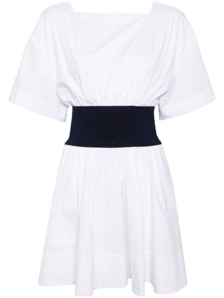 Βαμβακερή ίσιο φόρεμα Staud λευκό