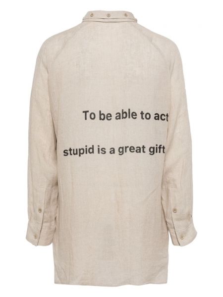 Raštuota lininė marškiniai Yohji Yamamoto