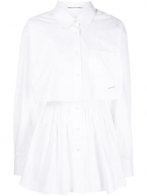 Памучна рокля Alexander Wang бяло