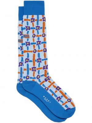 Чорапи на цветя Marni синьо