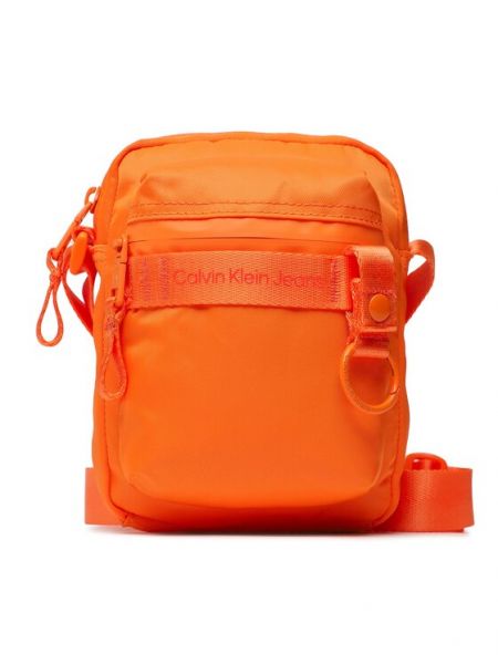 Borsa a tracolla con stampa Calvin Klein arancione