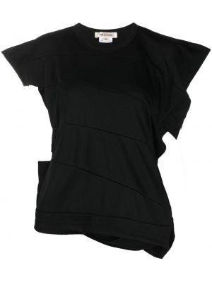 Asimetriškas marškinėliai su nubrozdinimais Comme Des Garçons juoda
