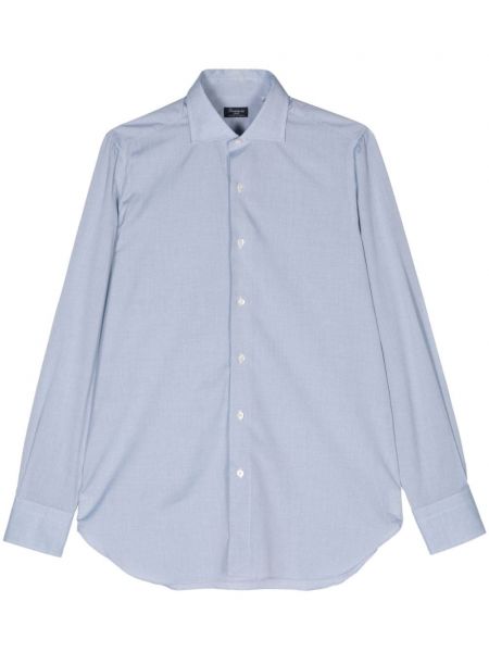 Βαμβακερό πουκάμισο Finamore 1925 Napoli μπλε
