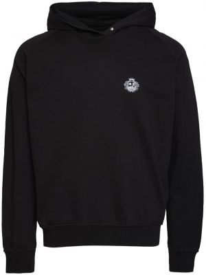 Kokvilnas kapučdžemperis ar apdruku Bally melns