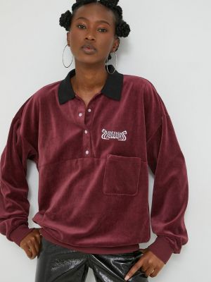 Volcom felső bordó, női, nyomott mintás