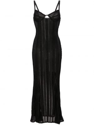 Čipkované dlouhé šaty Charo Ruiz Ibiza čierna