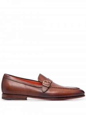 Skinn loafers Santoni brun