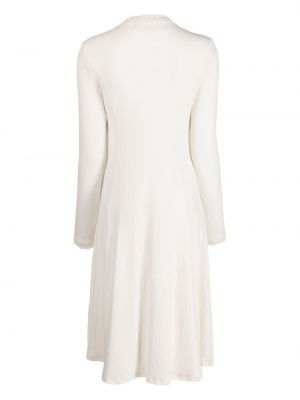 Kleid mit stickerei ausgestellt Tout A Coup weiß