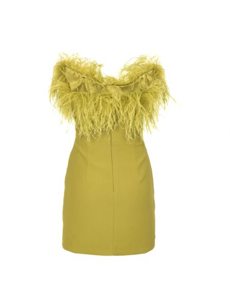 Mini vestido con plumas de plumas The New Arrivals Ilkyaz Ozel amarillo