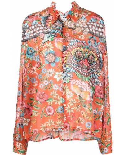 Trykt floral krage bluse Junya Watanabe oransje