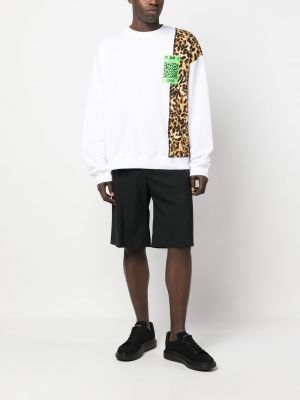 Sweatshirt aus baumwoll mit print mit leopardenmuster Just Cavalli weiß