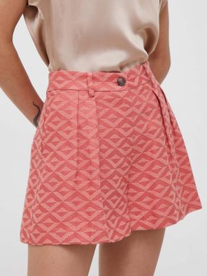 Kratke hlače visoki struk s printom Sisley ružičasta